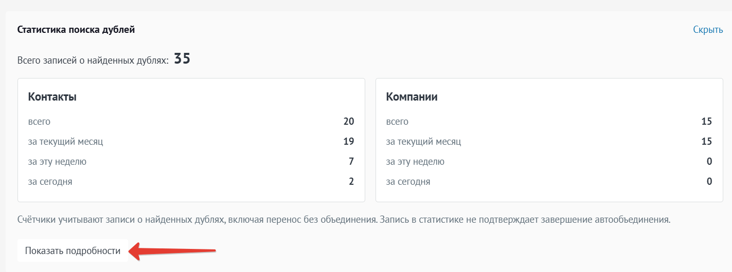 Статистика работы виджета